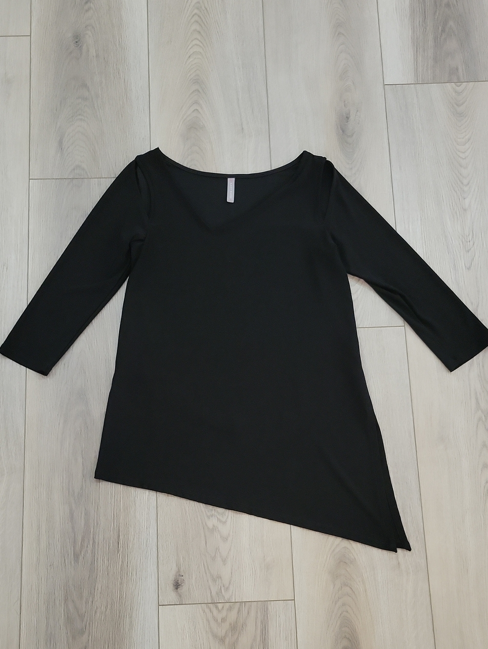 Last Tango Black Asymmetric Long Sleeve Top